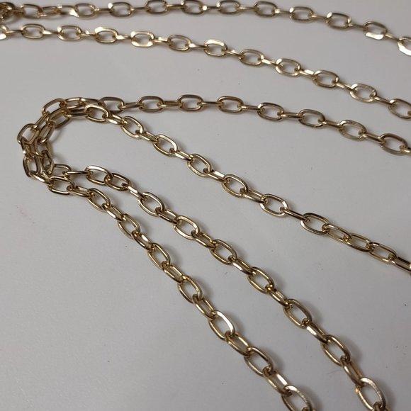 Letter A Decorative Pendant On Long 36 Inch Gold Tone Chain - Picture 7 of 10